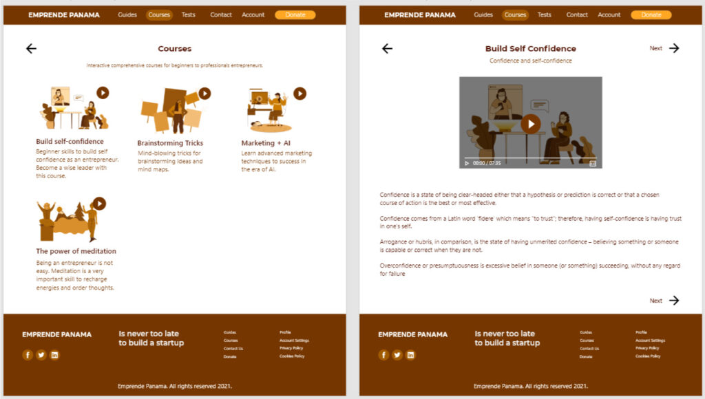 Emprende Panama Desktop Responsive Version Hi-Fi Prototype